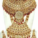Indian Saree Bridal Jewelry Wedding Set 2 Necklace Multicolor Stones WJ-17