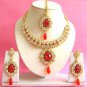 Indian Bridal Saree Jewelry Set Multicolor Stones NP-204