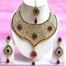 Indian Bridal Saree Jewelry Set Multicolor Stones NP-207
