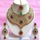 Indian Bridal Saree Jewelry Set Multicolor Stones NP-210