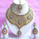 Indian Bridal Saree Jewelry Set Multicolor Stones NP-218