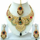 Indian Bridal Saree Jewelry Set Multicolor Stones NP-224