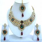 Indian Bridal Saree Jewelry Set Multicolor Stones NP-234