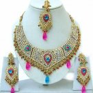 Indian Bridal Saree Jewelry Set Multicolor Stones NP-249