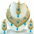 Indian Bridal Saree Jewelry Set Multicolor Stones NP-251