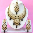 Indian Bridal Saree Jewelry Set Black color Stones NP-254