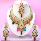 Indian Bridal Saree Jewelry Set Multicolor Stones NP-260