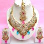 Indian Bridal Saree Jewelry Set Multicolor Stones NP-270