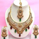 Indian Bridal Saree Jewelry Set Multicolor Stones NP-272