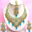 Indian Bridal Saree Jewelry Set Multicolor Stones NP-274