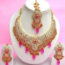 Indian Bridal Saree Jewelry Set Multicolor Stones NP-275