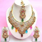 Indian Bridal Saree Jewelry Set Multicolor Stones NP-278
