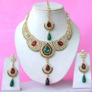 Indian Bridal Saree Jewelry Set Multicolor Stones NP-287
