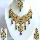 Indian Bridal Saree Jewelry Set Multicolor Stones NP-292