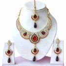 Indian Bridal Jewelry Necklace Set Multicolor Stones VS-1613