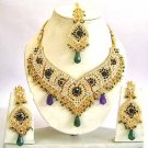 Indian Bridal Jewelry Necklace Set Multicolor Stones VS-1622