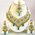 Indian Bridal Jewelry Necklace Set Multicolor Stones VS-1623