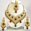 Indian Bridal Jewelry Necklace Set Multicolor Stones VS-1624