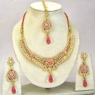 Indian Bridal Jewelry Necklace Set Multicolor Stones VS-1632