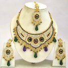 Indian Bridal Jewelry Necklace Set Multicolor Stones VS-1645