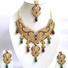 Indian Bridal Jewelry Necklace Set Multicolor Stones VS-1657