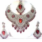 Jewelry Necklace Set Bridal Ruby Red Stones NP-16