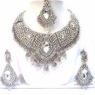 Platinum Jewelry Necklace Set Bridal with Diamond Stones NP-17