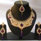 Indian Bridal Wedding Jewelry Set Purple color Stones NP-346