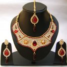 Indian Bridal Wedding Jewelry Set Red color Stones NP-347