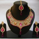 Indian Bridal Wedding Jewelry Set Pink color Stones NP-350