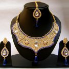 Indian Bridal Wedding Jewelry Set Blue color Stones NP-351