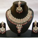 Indian Bridal Wedding Jewelry Set Pink color Stones NP-352
