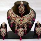 Indian Bridal Wedding Jewelry Set Red color Stones NP-357