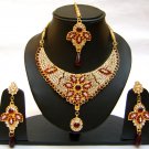 Indian Bridal Wedding Jewelry Set Red color Stones NP-360