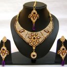 Indian Bridal Wedding Jewelry Set Purple color Stones NP-364