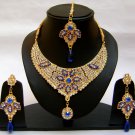 Indian Bridal Wedding Jewelry Set Blue Stones NP-366