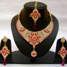 Indian Bridal Wedding Jewelry Set Pink Stones NP-368