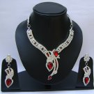 Indian Bridal Wedding Jewelry Set Red color Stones NP-376