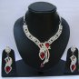 Indian Bridal Wedding Jewelry Set Red color Stones NP-376