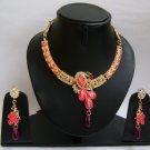 Indian Bridal Wedding Jewelry Set Pink color Stones NP-379