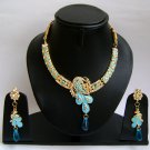 Indian Bridal Wedding Jewelry Set Blue color Stones NP-380
