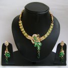 Indian Bridal Wedding Jewelry Set Green color Stones NP-386