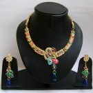 Indian Bridal Wedding Jewelry Set Multi color Stones NP-387