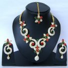 Indian Bridal Wedding Jewelry Set Diamond and Multicolor Stones NP-399