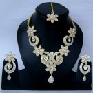 Indian Bridal Wedding Jewelry Set Diamond and Clear color Stones NP-403