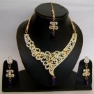Indian Bridal Wedding Jewelry Set Diamond and Clear color Stones NP-419