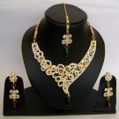 Indian Bridal Wedding Jewelry Set Diamond and Multicolor Stones NP-425