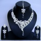 Indian Bridal Wedding Jewelry Set Diamond and Purple color stones NP-431