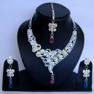 Indian Bridal Wedding Jewelry Set Diamond and Multicolor stones NP-432