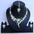 Indian Bridal Wedding Jewelry Set Diamond and Black color stones NP-435